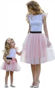 img 4 attached to Matching Mom And Daughter Outfit: T-Shirt And Tutu Skirt Set For Family