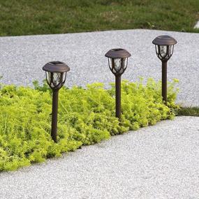 img 2 attached to 10 Pack Color Changing Solar Lights Outdoor - Pathway, Garden Yard Decorations For Walkways, Sidewalks & Driveways (Brown/Colored Light)