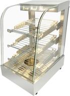 15 inch commercial countertop food warmer display case with 3 shelves, sliding door and water tray (silver) logo