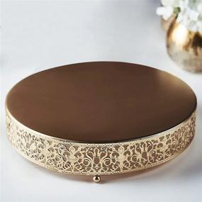 img 4 attached to 12" Round Gold Metal Wedding Cake Stand - Perfect For Dessert Display At Events & Birthday Parties!