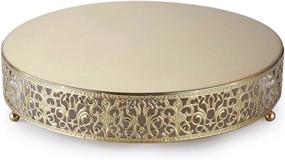 img 2 attached to 12" Round Gold Metal Wedding Cake Stand - Perfect For Dessert Display At Events & Birthday Parties!