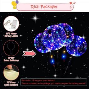 img 2 attached to Led Balloons-HOMEYA 10 PCS 20 Inches Clear Light Up Bobo Balloons, Glow In The Dark Balloons With Light Strings, Ideal Decorations For Outdoor And Indoor Parties&Birthday&Wedding&Anniversary&Halloween