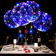 led balloons-homeya 10 pcs 20 inches clear light up bobo balloons, glow in the dark balloons with light strings, ideal decorations for outdoor and indoor parties&birthday&wedding&anniversary&halloween logo