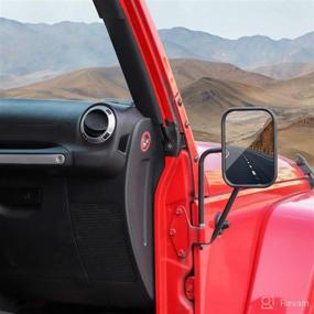 img 4 attached to 🚪 RT-TCZ Doors off Mirrors: High-Quality Quick Release Side View Mirrors for Jeep Wrangler YJ TJ JK JL & Unlimited & Gladiator JT (1997-2022) - 2 Pack