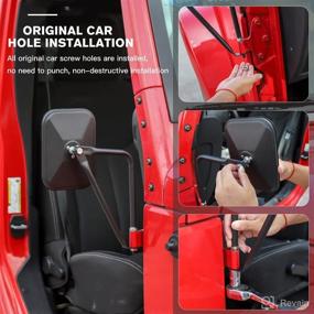 img 1 attached to 🚪 RT-TCZ Doors off Mirrors: High-Quality Quick Release Side View Mirrors for Jeep Wrangler YJ TJ JK JL & Unlimited & Gladiator JT (1997-2022) - 2 Pack