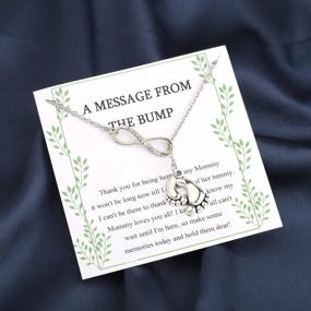 img 3 attached to Announce Your Pregnancy In Style With WUSUANED Footprints Lariat Necklace - Perfect Gift For Mom-To-Be