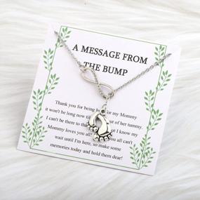 img 2 attached to Announce Your Pregnancy In Style With WUSUANED Footprints Lariat Necklace - Perfect Gift For Mom-To-Be