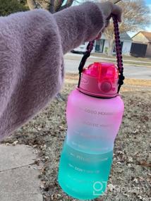 img 5 attached to Fidus 128oz Motivational Water Bottle with Paracord Handle & Removable Straw - BPA Free Leakproof Water Jug with Time Marker to Ensure Sufficient Hydration Throughout the Day