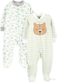 img 4 attached to 🏻 Simple Joys by Carter's Unisex Baby Footed Sleep and Play, Pack of 2: Cotton Comfort for Hassle-free Rest