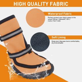 img 3 attached to Rugged Anti-Slip Dog Boots For Winter Snow And Outdoor Adventures - Adjustable Straps And Comfortable Fit For Large And Medium Dogs (L, Orange)