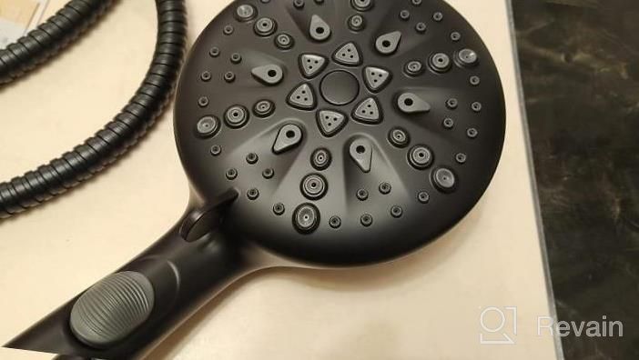 img 1 attached to Experience A Sparkling Clean With Cobbe High Pressure 9 Function Shower Head With Built-In Power Spray And Stainless Steel Hose - Matte Black review by Tyson Mosucka