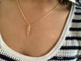 img 7 attached to Handcrafted Brushed Metal Lightning Bolt Necklace By Spinningdaisy