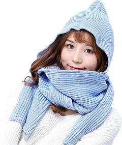 img 4 attached to Winter Hooded Crochet Pullover Neckwarmer Women's Accessories : Scarves & Wraps