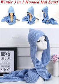 img 2 attached to Winter Hooded Crochet Pullover Neckwarmer Women's Accessories : Scarves & Wraps