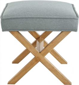 img 3 attached to Amazon Brand – Rivet Mid-Century Modern X Stool Ottoman Chair, 20" W, Gray