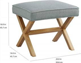 img 1 attached to Amazon Brand – Rivet Mid-Century Modern X Stool Ottoman Chair, 20" W, Gray