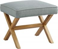 amazon brand – rivet mid-century modern x stool ottoman chair, 20" w, gray logo