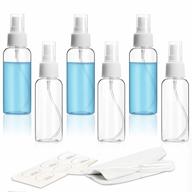 zejia 1 oz spray bottle, 6 pack clear mini spray bottles, 30ml small spray bottle fine mist spray bottles for essential oils, travel, perfumes, with stickers, tissues, droppers logo