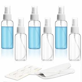 img 4 attached to ZEJIA 1 Oz Spray Bottle, 6 Pack Clear Mini Spray Bottles, 30Ml Small Spray Bottle Fine Mist Spray Bottles For Essential Oils, Travel, Perfumes, With Stickers, Tissues, Droppers