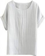 stay cool and chic this summer with scofeel women's linen short sleeve tops and shirts logo
