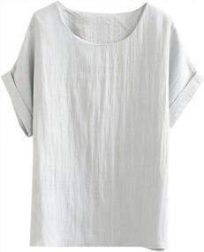 img 4 attached to Stay Cool And Chic This Summer With SCOFEEL Women'S Linen Short Sleeve Tops And Shirts