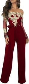 img 3 attached to Aro Lora Shoulder Jumpsuit Embroidery Women's Clothing : Jumpsuits, Rompers & Overalls