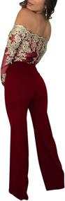 img 2 attached to Aro Lora Shoulder Jumpsuit Embroidery Women's Clothing : Jumpsuits, Rompers & Overalls