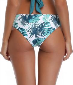 img 3 attached to Women'S Low Rise Floral Print Bikini Bottom Hipster Swimsuit Bottoms By SHEKINI