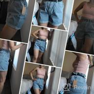 img 1 attached to Get Ready For Summer With Plaid&Plain Women'S High Waisted Rolled Blue Jean Shorts review by Joseph Neal