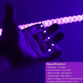 img 3 attached to Illuminate Your Space With 10W UV LED USB Black Light Strip - Perfect For Parties, Halloween, And Room Decoration