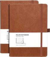 блокнот rettacy lined journal notebook в твердом переплете, 2 упаковки - блокнот формата a5 с 376 пронумерованными страницами, плотная бумага 100 г/м², 5,75 '' × 8,38 '' логотип