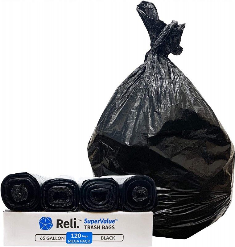 1.2-1.5 Gallon Small Trash Bags, Black Garbage Bag , Wastebasket