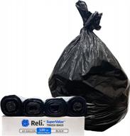 usa-made heavy-duty 65 gallon trash bags - 120 count bulk pack, black large garbage bags for 64-65 gallon toter trash cans - reliable and durable waste bags логотип