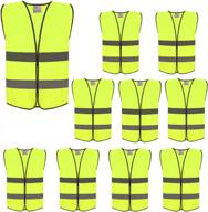 zojo high visibility kids safety vests,reflective vest for cycling, skateboarding, or walking back to school -fits for boy and girl 3-7 (10 pack, kids-s-neon yellow) logo