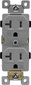 img 4 attached to GRAY ENERLITES Tamper-Weather-Resistant Duplex Receptacle - Self-Grounding, 2-Pole, 3-Wire, UL Listed Outdoor Outlet, Ideal For Residential/Commercial Use, 5-20R, 20A 125V, Model # 62040-TWR-GY