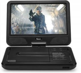 img 3 attached to Impecca 10.1" Portable DVD Player With Flip And Swivel Screen, USB And SD Card Support, Remote, Headphone Jack, Car Charger - Region Free(BLACK)