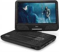 impecca 10.1" portable dvd player with flip and swivel screen, usb and sd card support, remote, headphone jack, car charger - region free(black) logo