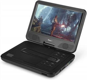 img 1 attached to Impecca 10.1" Portable DVD Player With Flip And Swivel Screen, USB And SD Card Support, Remote, Headphone Jack, Car Charger - Region Free(BLACK)