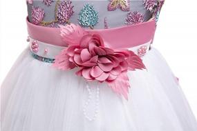 img 2 attached to Кружевное театрализованное платье для маленьких девочек 6M-9T Цветочница Свадебная вечеринка Вечерние платья