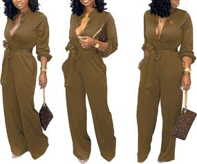 img 1 attached to Lantern Jumpsuits Straight Business Waistband Women's Clothing - Jumpsuits, Rompers & Overalls