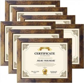 img 4 attached to PETAFLOP 8.5X11 Picture Frame Rustic Certificate Frames Wall Tabletop Display Horizontally Or Vertically, 7 Pack