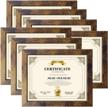 petaflop 8.5x11 picture frame rustic certificate frames wall tabletop display horizontally or vertically, 7 pack logo