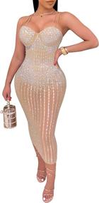 img 4 attached to PORRCEY Womens Diamond Long Sleeved X Large Women's Clothing ~ Dresses