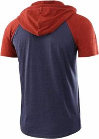 img 1 attached to Men'S Lightweight Knitted Raglan Henley Hoodie Shirt By JYG