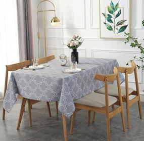 img 4 attached to UFRIDAY Light Grey Rectangular Tablecloth - 60X84 Inches For Rectangle Tables