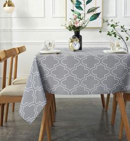 img 2 attached to UFRIDAY Light Grey Rectangular Tablecloth - 60X84 Inches For Rectangle Tables