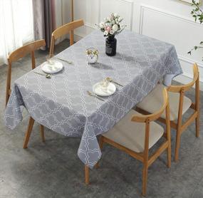 img 3 attached to UFRIDAY Light Grey Rectangular Tablecloth - 60X84 Inches For Rectangle Tables