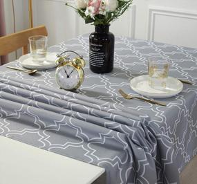 img 1 attached to UFRIDAY Light Grey Rectangular Tablecloth - 60X84 Inches For Rectangle Tables