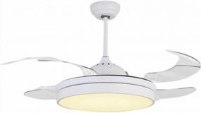 img 4 attached to Gdrasuya10 Ceiling Fan With Lights 42 Inch Modern Retractable Fan Chandelier LED Indoor Ceiling Fan Light For Living Room Dining Room Bedroom (White)