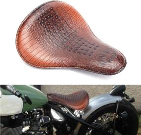 img 4 attached to 🏍️ Enhance Your Ride with a 13" Brown Crocodile Motorcycle Leather Driver Seat Cushion for Harley Davidson Sportster Chopper Bobber (Brown-Crocodile)